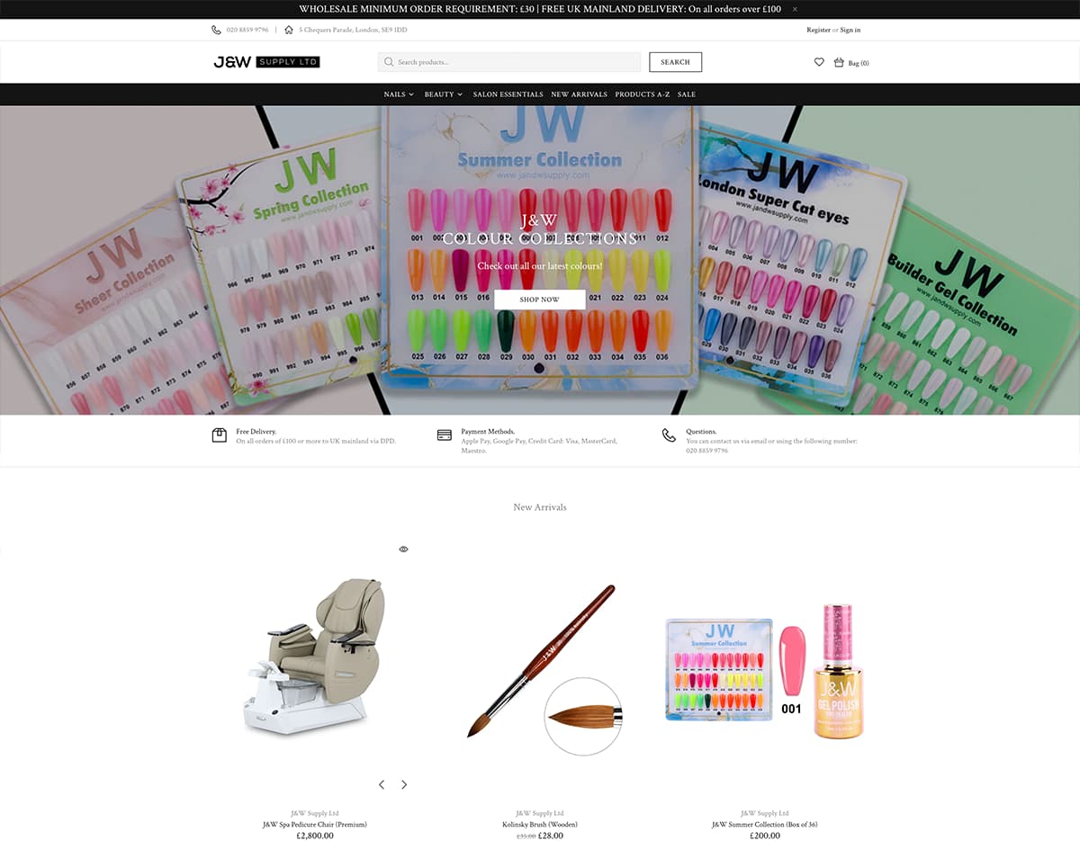 Image of J&W Supply Shopify build