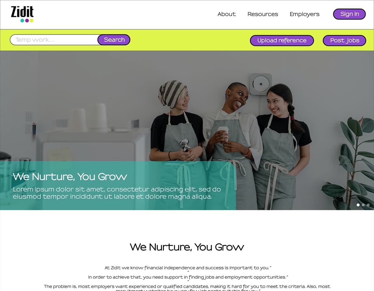 Image of Zidit Custom Wordpress build with different user types